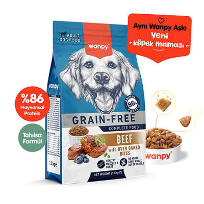 With Oven Baked Bites Sığır Etli Tahılsız Yetişkin Köpek Maması 1,5 Kg