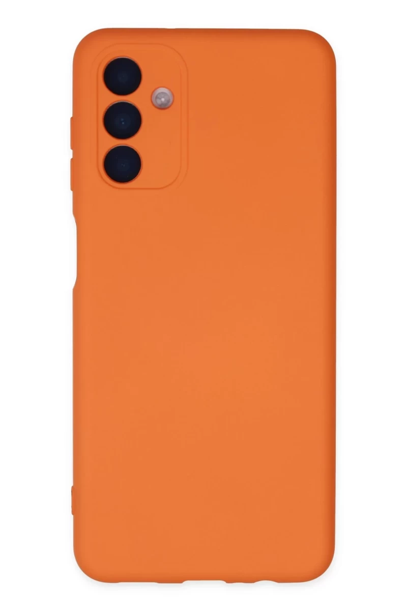 Samsung Galaxy A04S Uyumlu Kılıf Nano içi Kadife Silikon - Turuncu