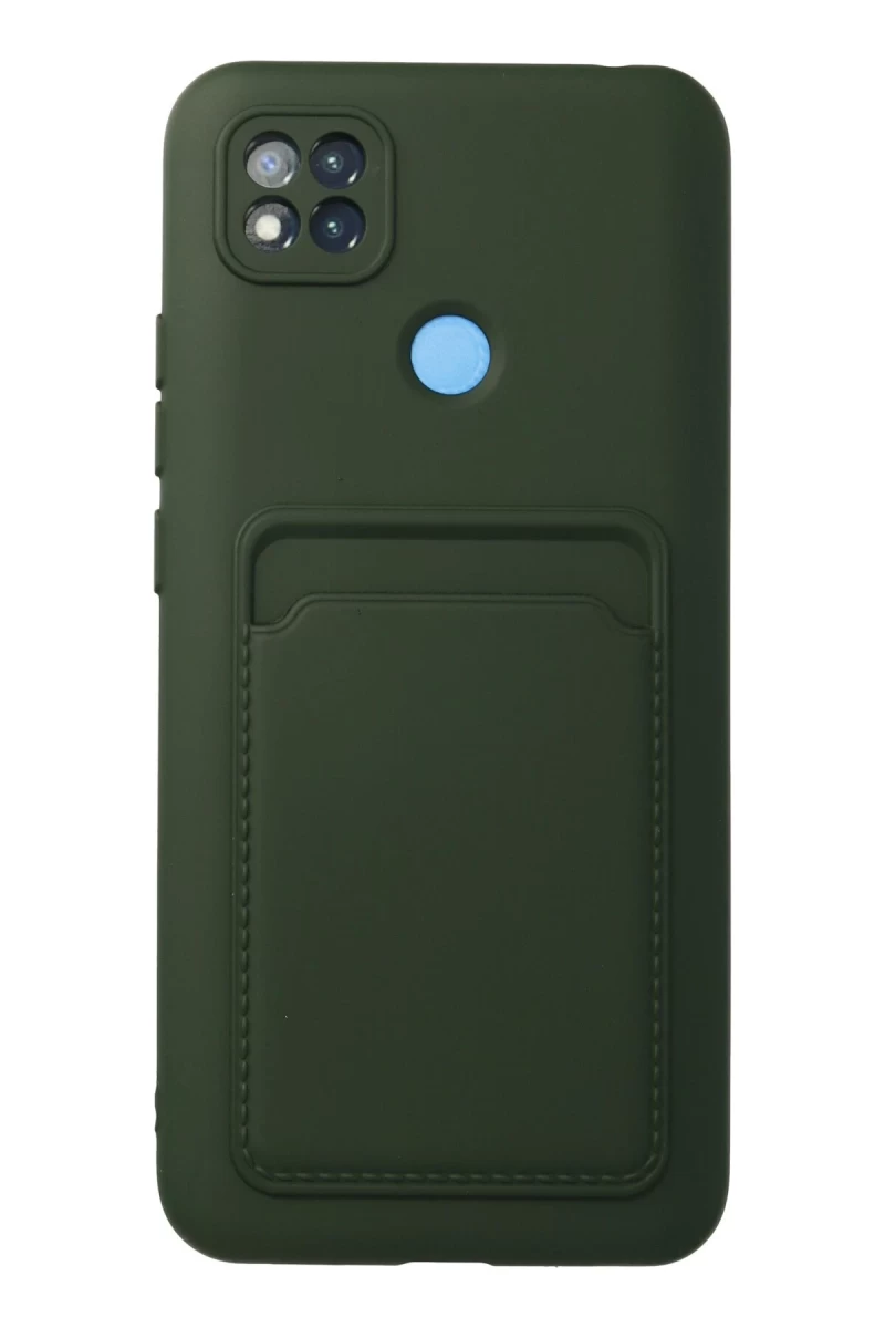 Xiaomi Redmi 9C Uyumlu Kılıf Kelvin Kartvizitli Silikon - Koyu Yeşil