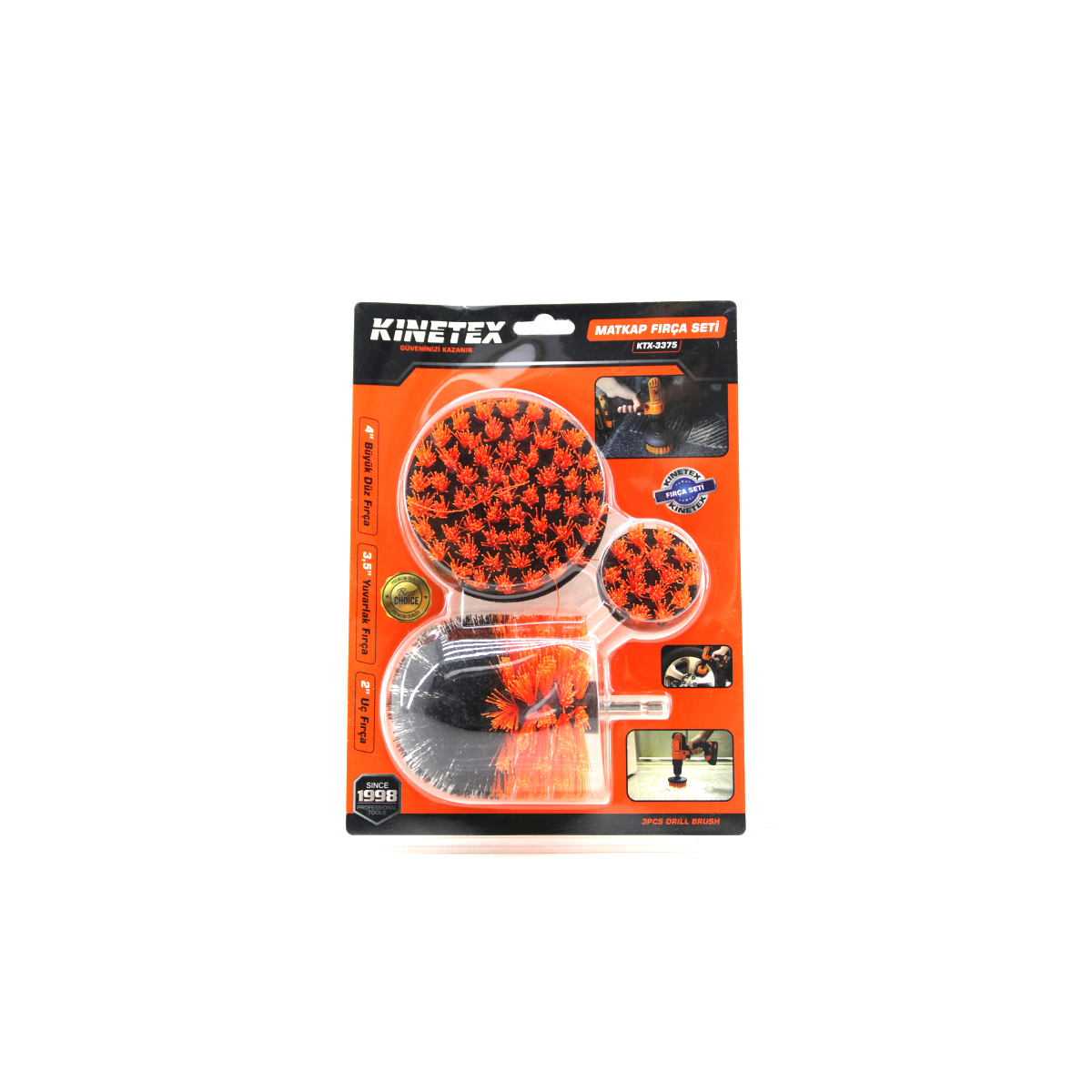 Matkap fırçası 3'lü set (4 inç, 3.5 inç, 2 inç)