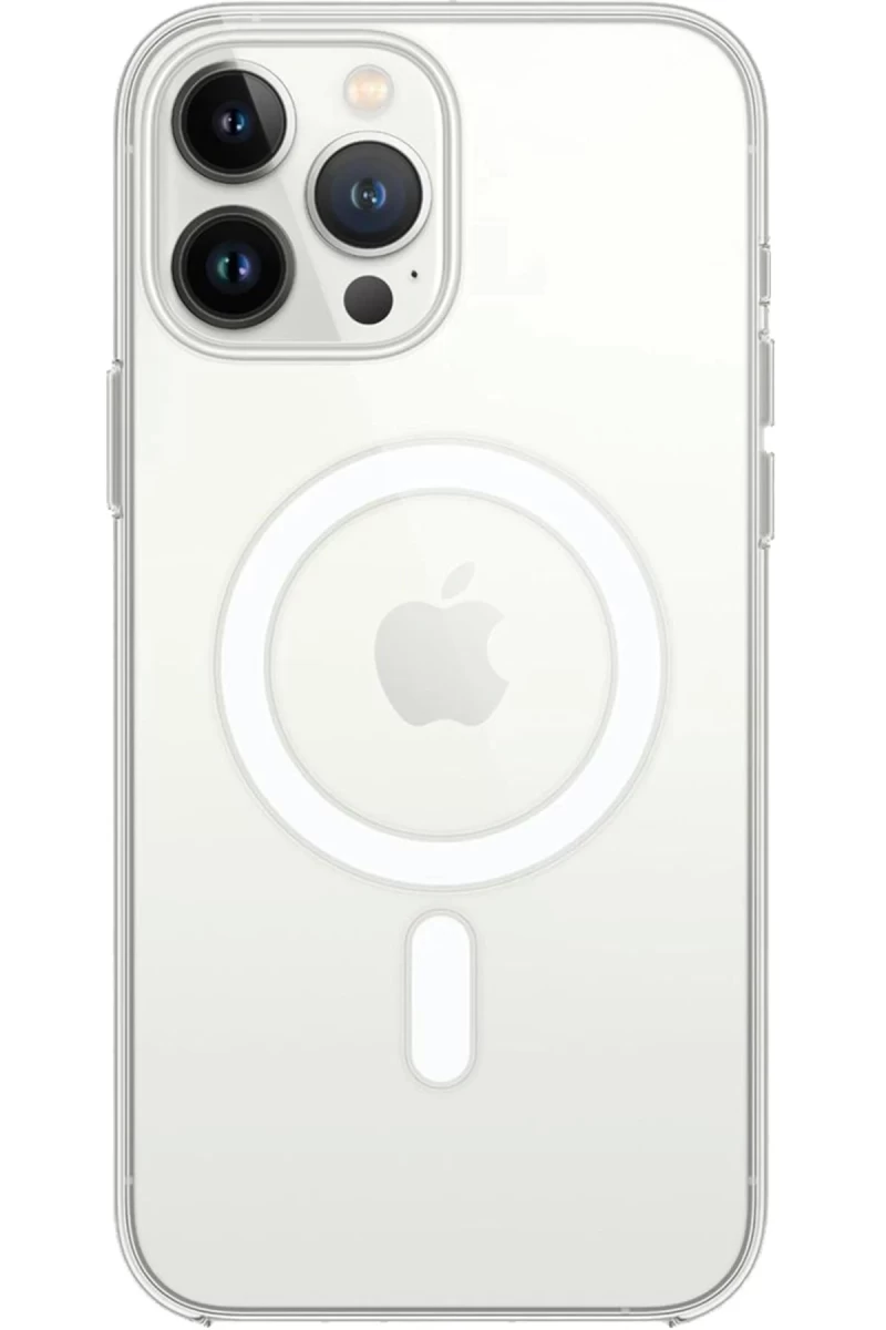 Apple iPhone 15 Pro Max Uyumlu Kılıf Magneticsafe Şeffaf Silikon - Şeffaf