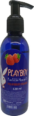 Playboy Pure Edible Çilekli Masaj Yağı Aromalı 120ML Masaj Yağı  Srcx - 120ML  Pure Edible Massage Oil Strawberry Flavored Massage Oil