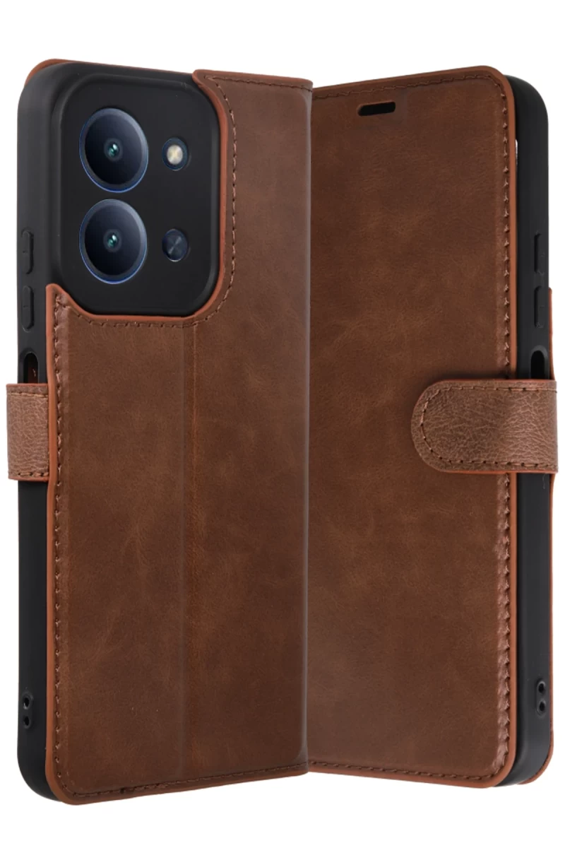 Xiaomi Redmi 15C 4G Uyumlu Trend S Plus Kapaklı Kılıf - Taba