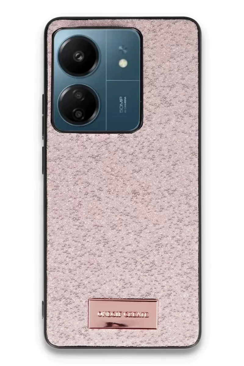 Onegif Xiaomi Redmi 13C Uyumlu Bright Simli Kapak - Pembe