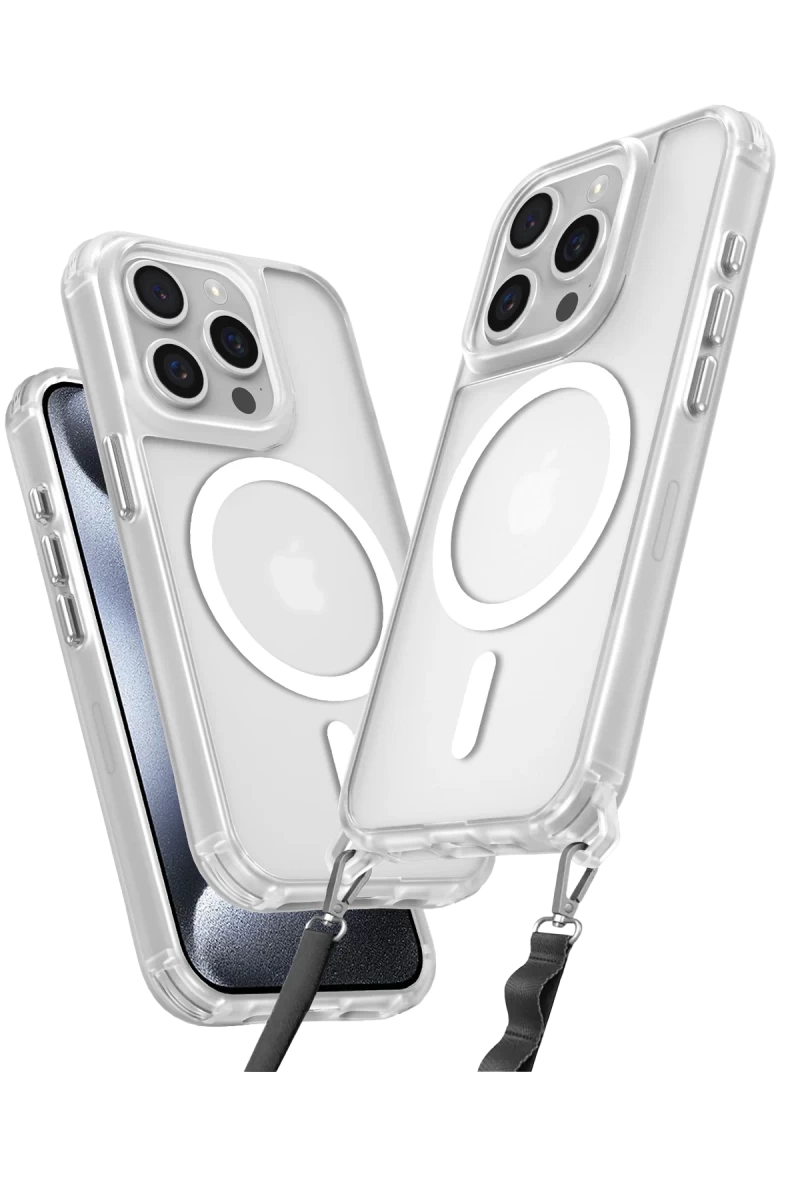 Apple iPhone 15 Pro Max Uyumlu Kılıf Enka Magsafe Silikon Kılıf - Şeffaf