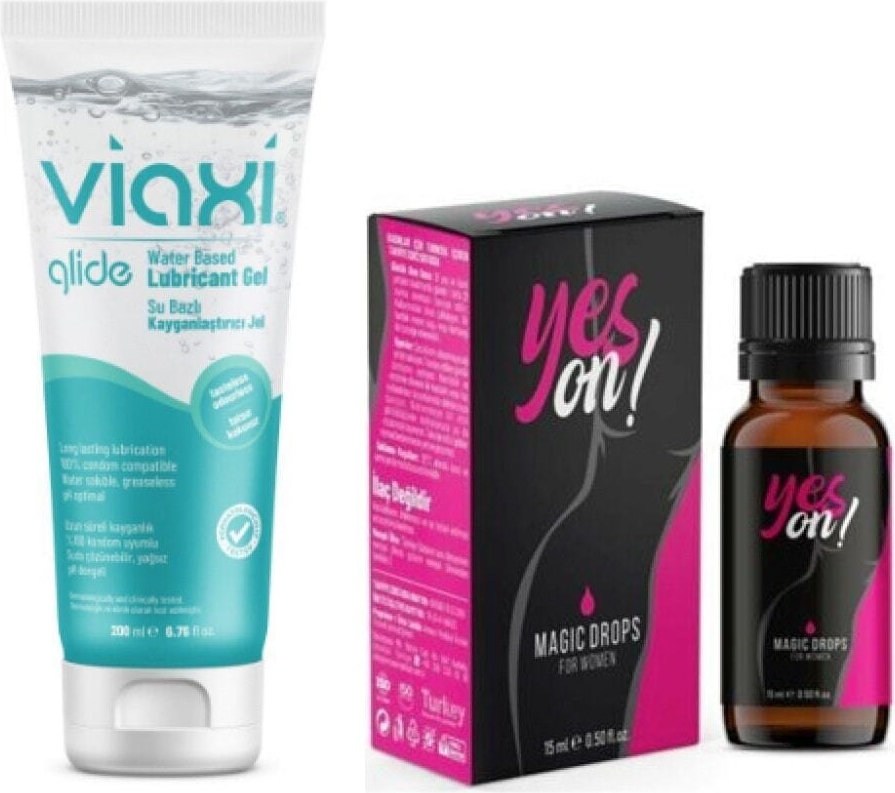 Viaxi Su Bazlı Glide Jel Sade 200 Ml + Yeson Magic Drops For Women 15 Ml