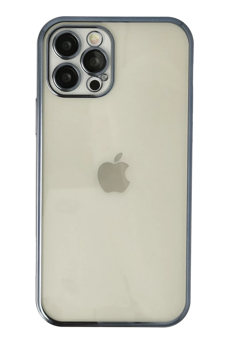 Apple iPhone 12 Pro Uyumlu Kılıf Lensli Silikon - Lacivert