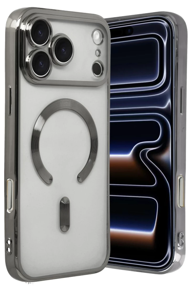 Apple iPhone 17 Pro Uyumlu Kross Magneticsafe Kapak - Titan Gri