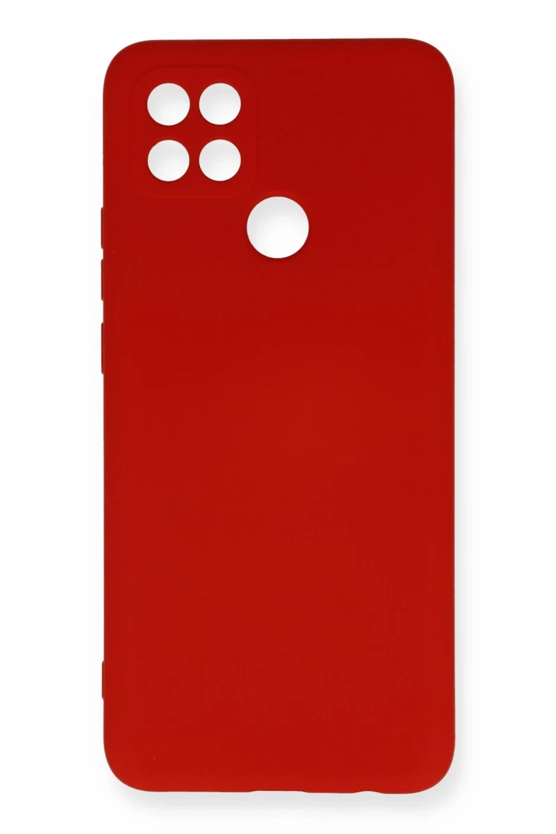 Oppo A15 Uyumlu Kılıf Nano içi Kadife Silikon - Kırmızı