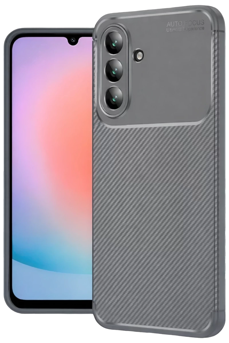 Samsung Galaxy A57 5G Uyumlu Auto Focus Karbon Kapak - Gri