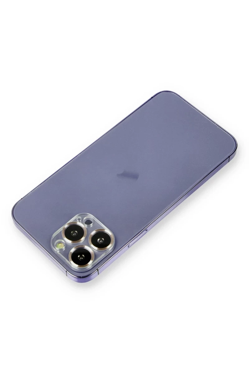 Apple iPhone 12 Pro Max Uyumlu Metal Kamera Lens Koruma Cam - Gold