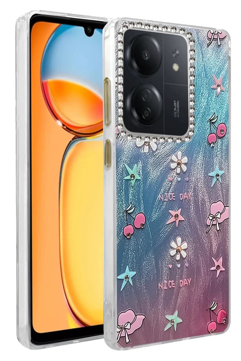 Xiaomi Redmi 13C Uyumlu Kılıf Blade Aynalı Desenli Kapak - Desen 4