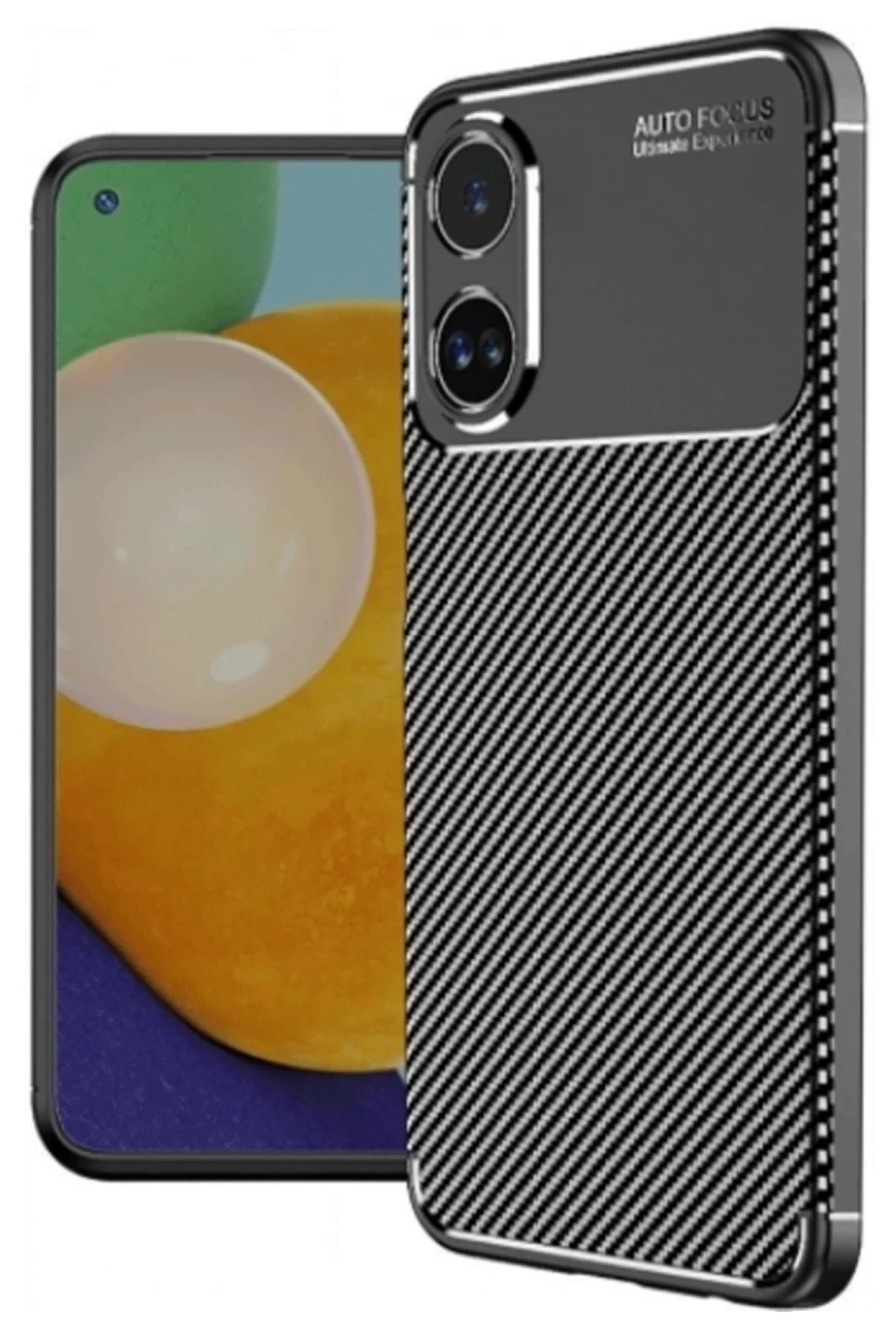 Oppo A38 Uyumlu Kılıf Auto Focus Karbon Kapak - Siyah