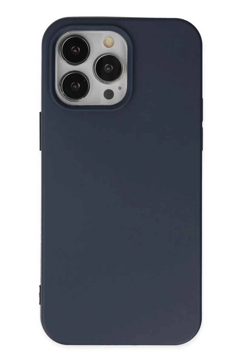 Apple iPhone 14 Pro Uyumlu Kılıf Nano içi Kadife Silikon - Lacivert