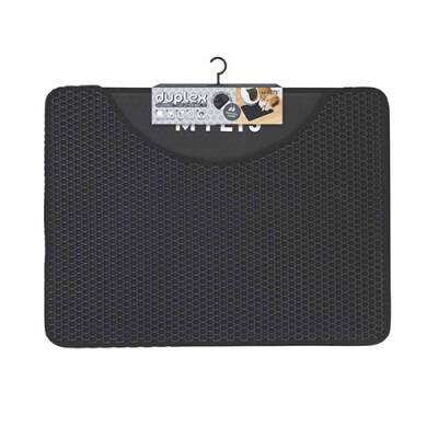 Duplex Elekli Kedi Kumu Paspası Siyah 60x45 Cm