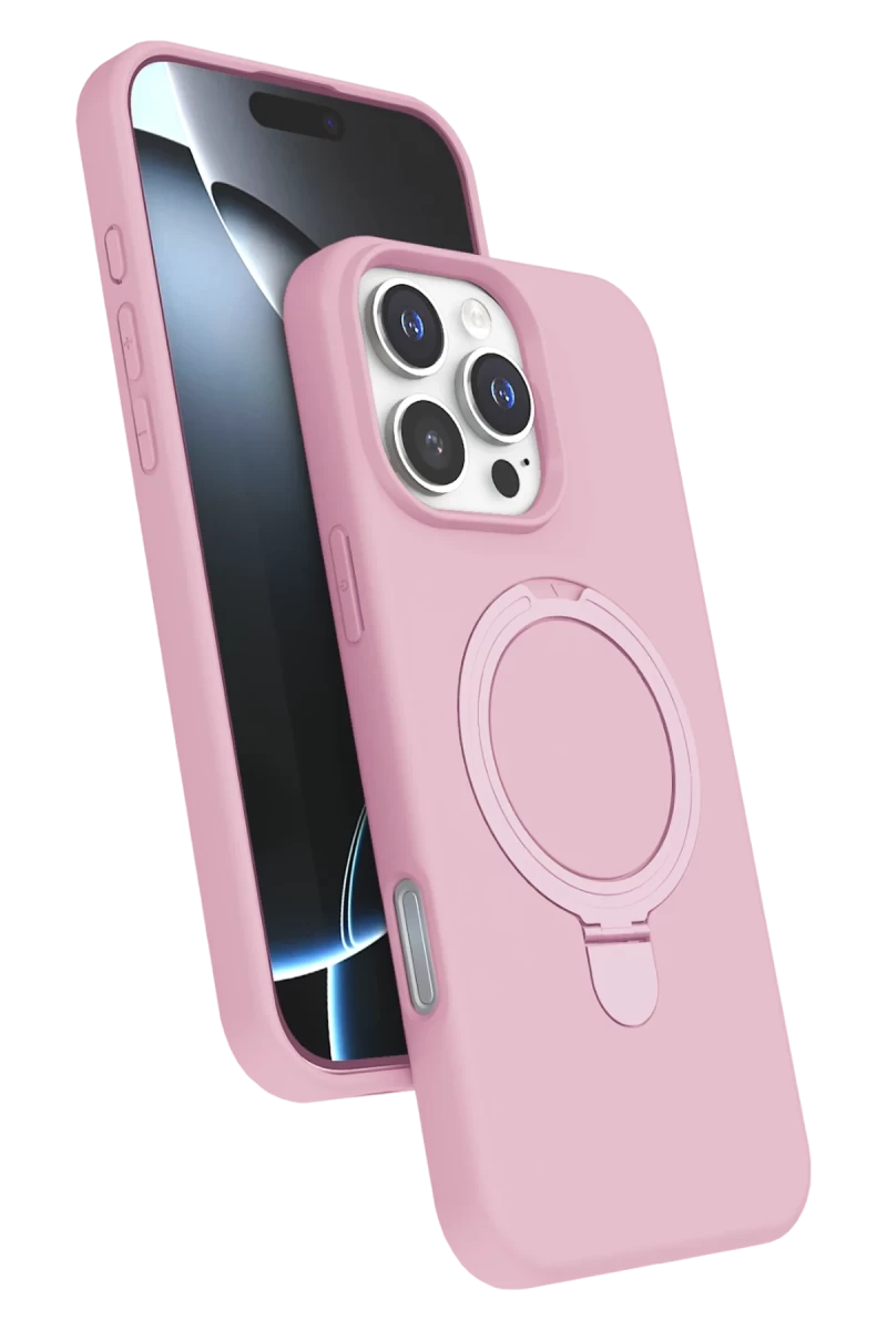 Apple iPhone 16 Pro Max Uyumlu Regal Magsafe Standlı Kapak - Açık Pembe