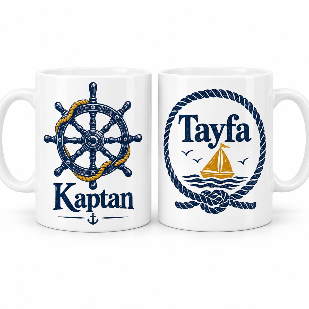 Kaptan ve Tayfa 2'li Porselen Kupa Seti - MODEL 499