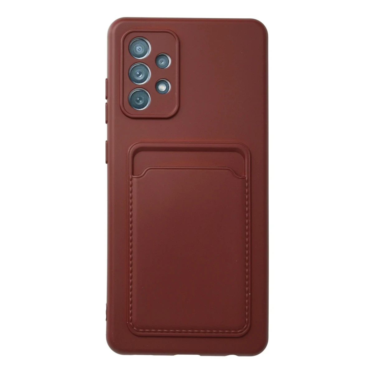 Samsung Galaxy A32 Kılıf Kelvin Kartvizitli Silikon - Bordo
