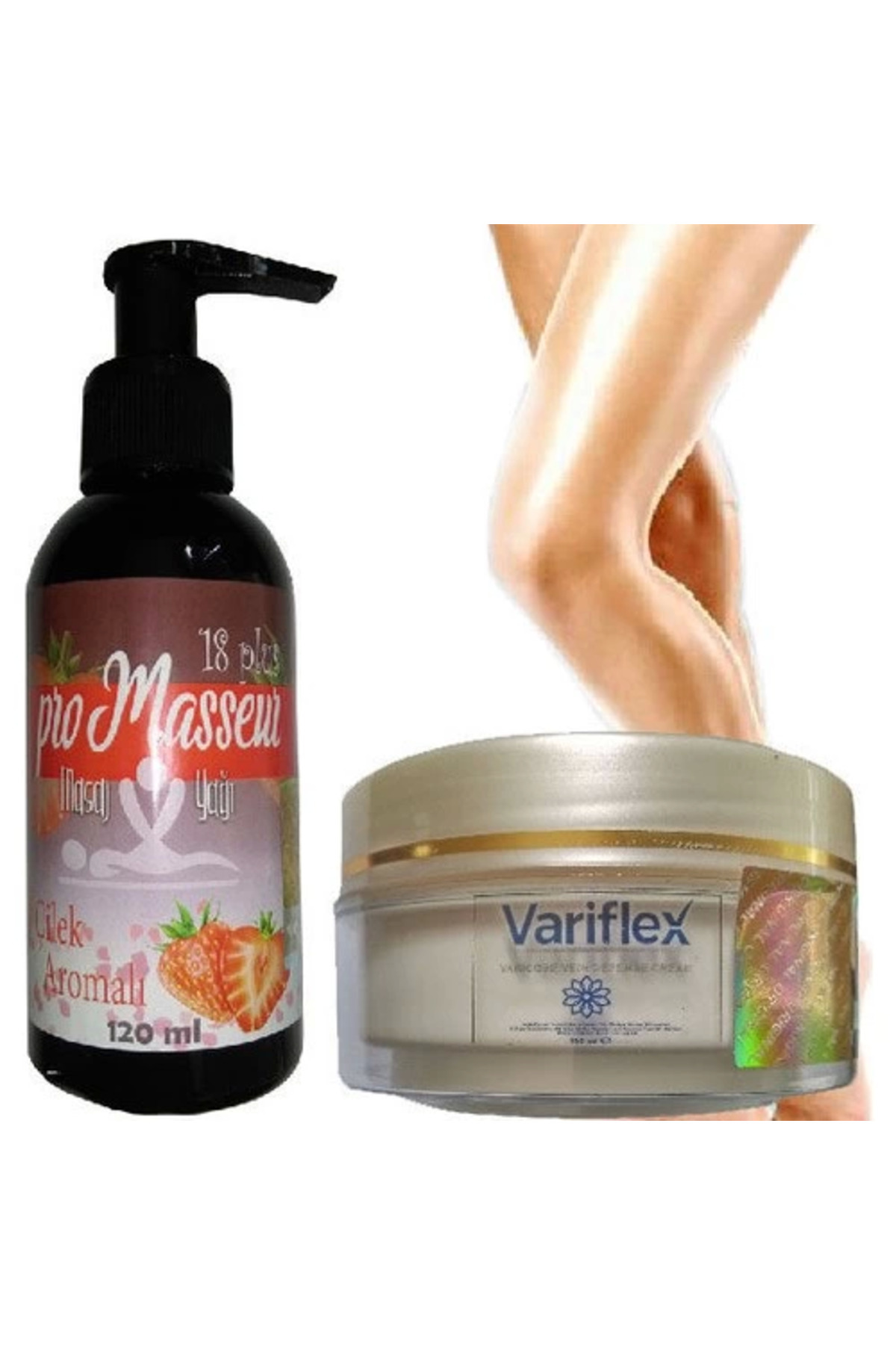 Promasseur Plus Çilek Aromalı Masaj Yağı-Variflex Krem ile