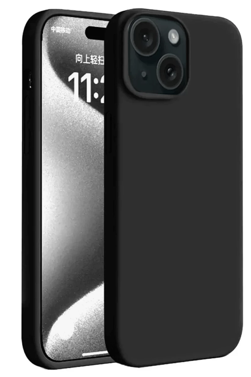 Apple iPhone 15 Plus Uyumlu Kılıf First Silikon - Siyah