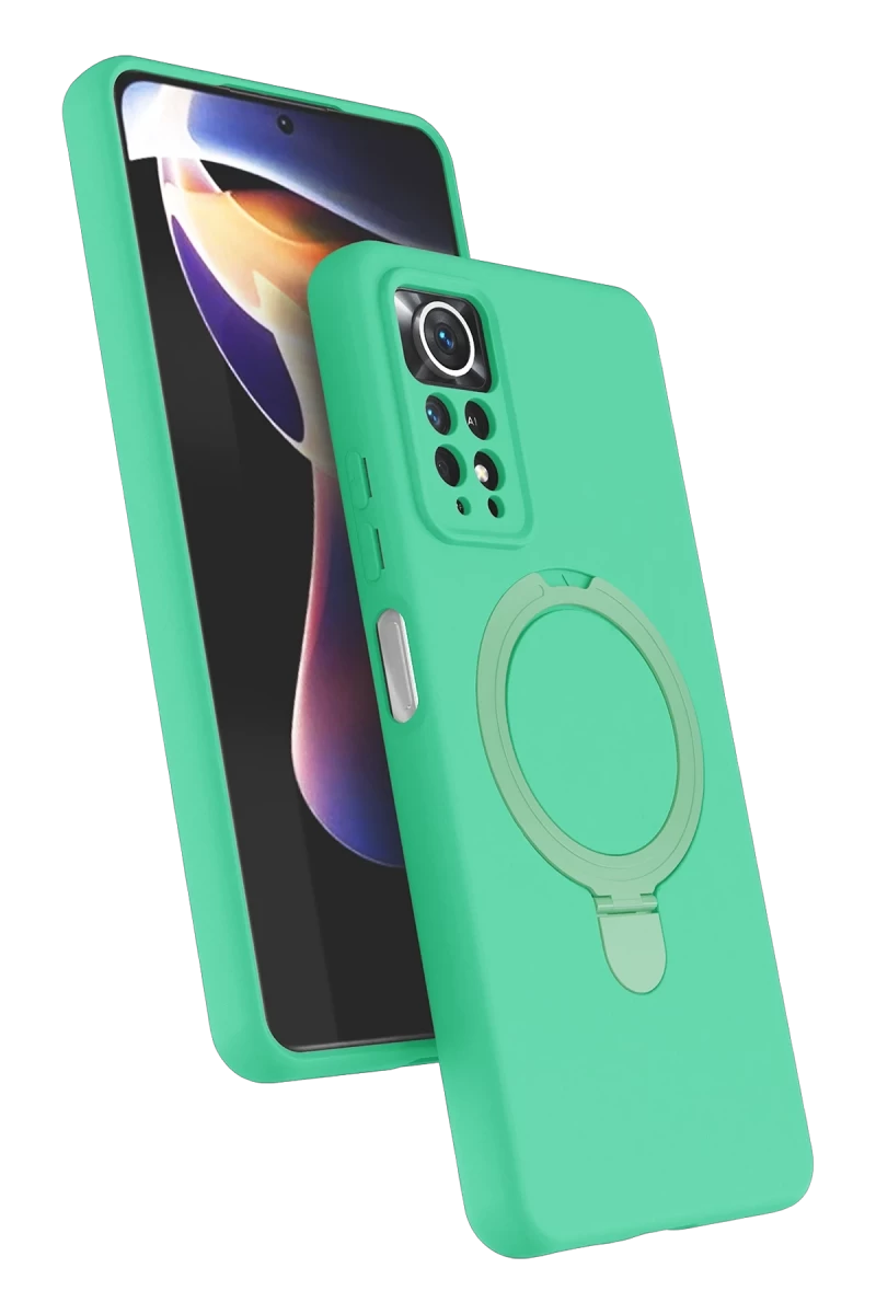 Xiaomi Redmi Note 12 Pro 4G Uyumlu Regal Magsafe Standlı Kapak - Yeşil