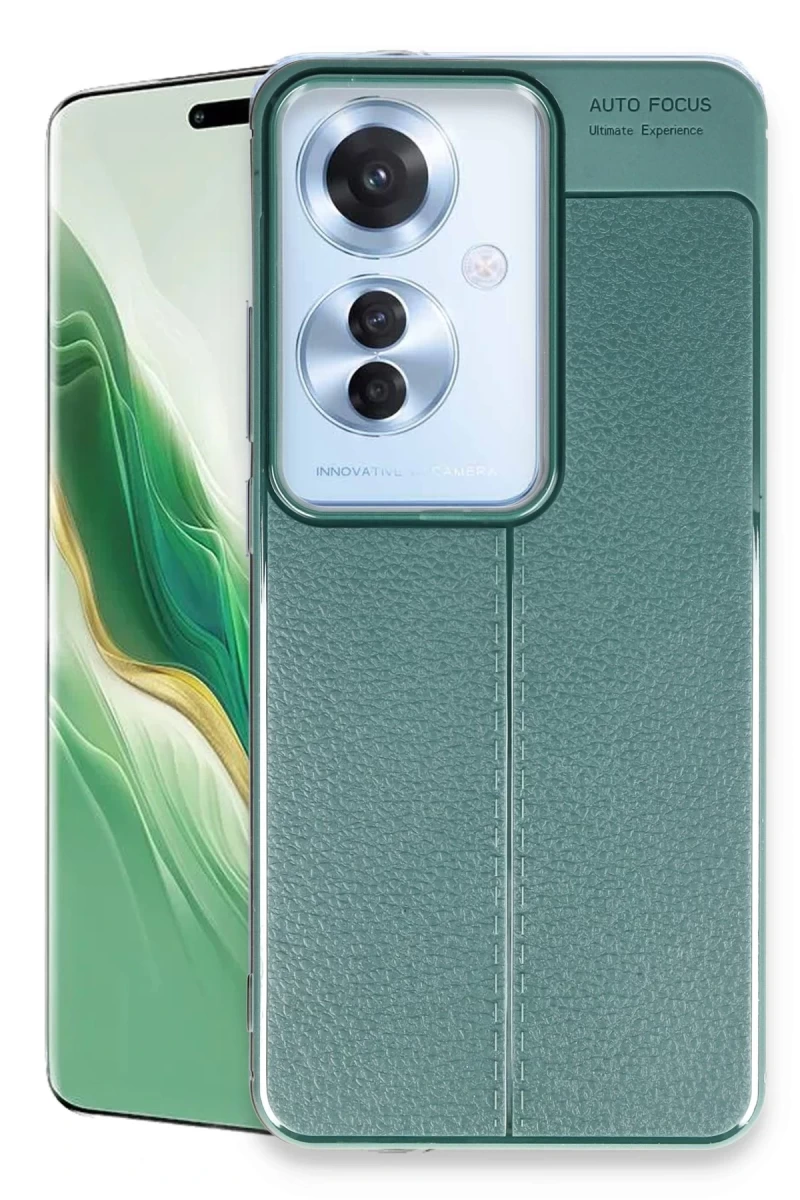 Oppo Reno 11F Uyumlu Kılıf Auto Focus Kapak - Koyu Yeşil