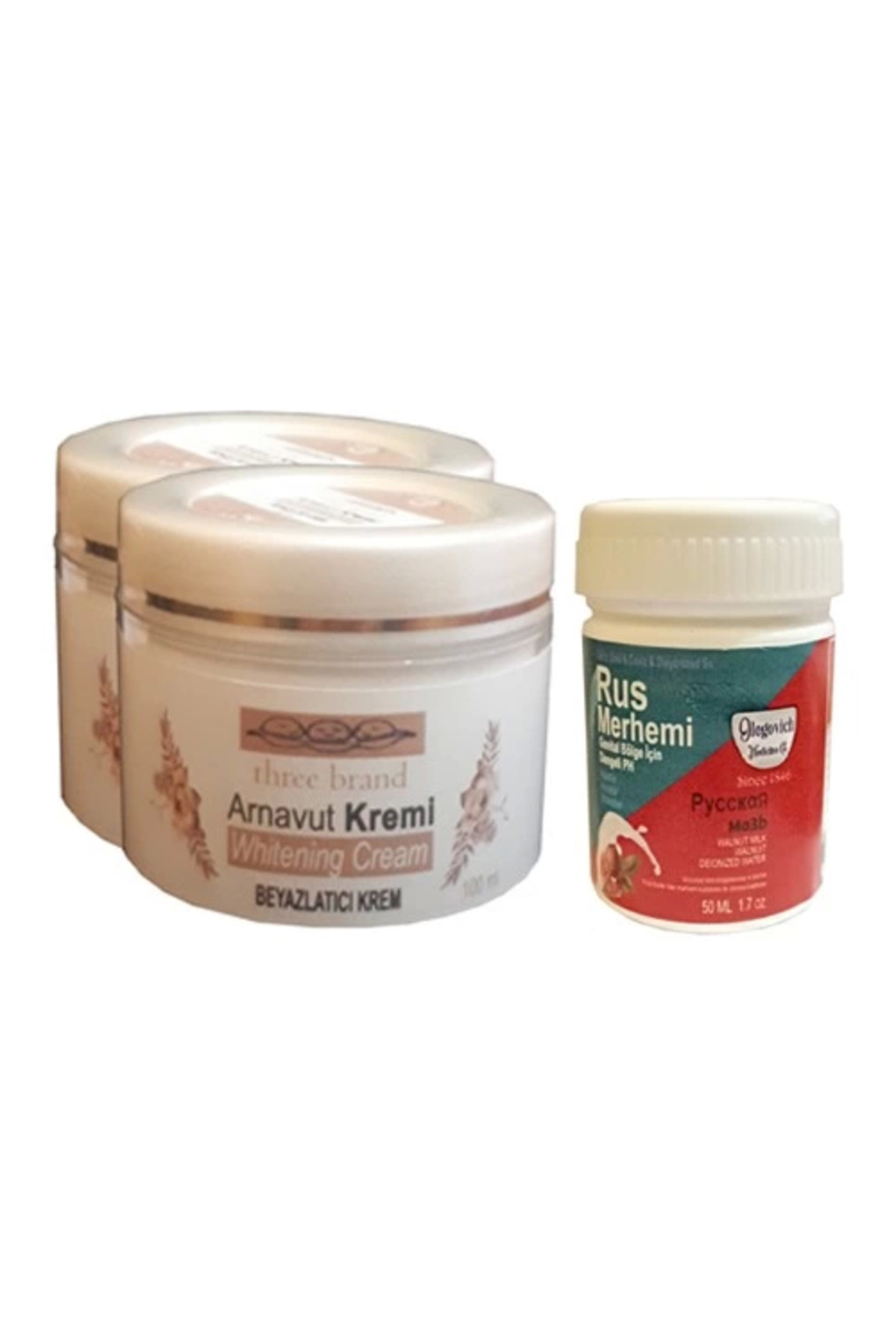 Three Brand Vücut Kremi 100 ml Arnavut Kremi 2 Ad + Rus Merhemi 50 ml 1 Ad