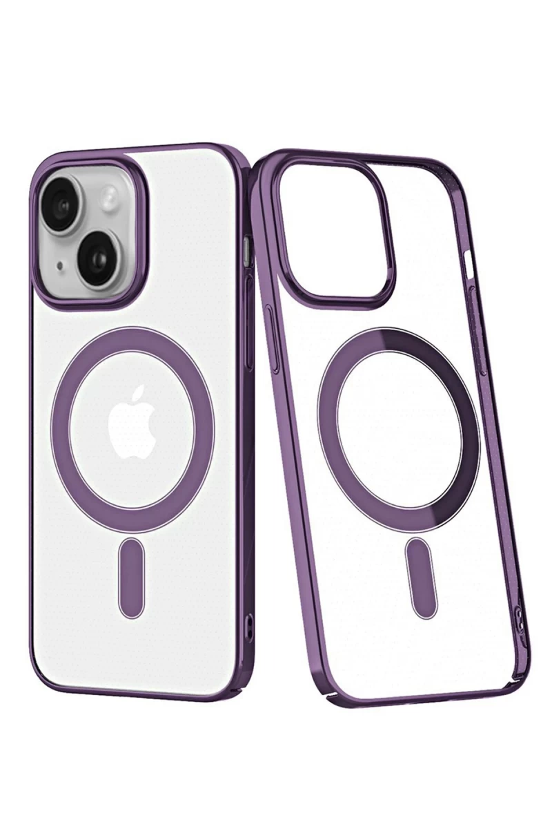 Apple iPhone 14 Plus Uyumlu Kılıf Element Magneticsafe Sert Kapak - Mor