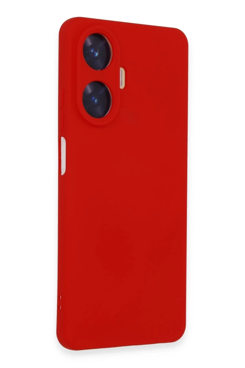 Realme C55 Uyumlu Kılıf Nano içi Kadife Silikon - Kırmızı