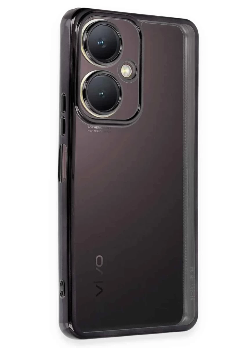 Vivo Y27 Uyumlu Kılıf Lensli Silikon - Siyah