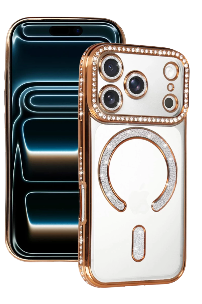Apple iPhone 17 Pro Uyumlu Joke Simli Magneticsafe Kılıf - Turuncu