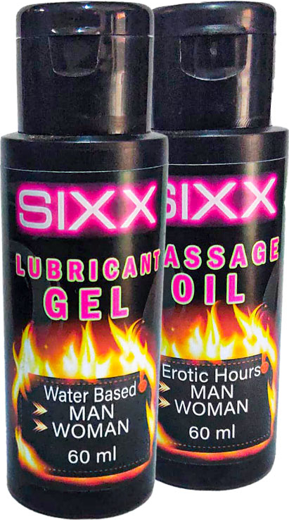 Sixx Erkeklere Ve Bayanlara Uygun Iubrikant 60 Ml Jel Ile+  Masaj Yağı