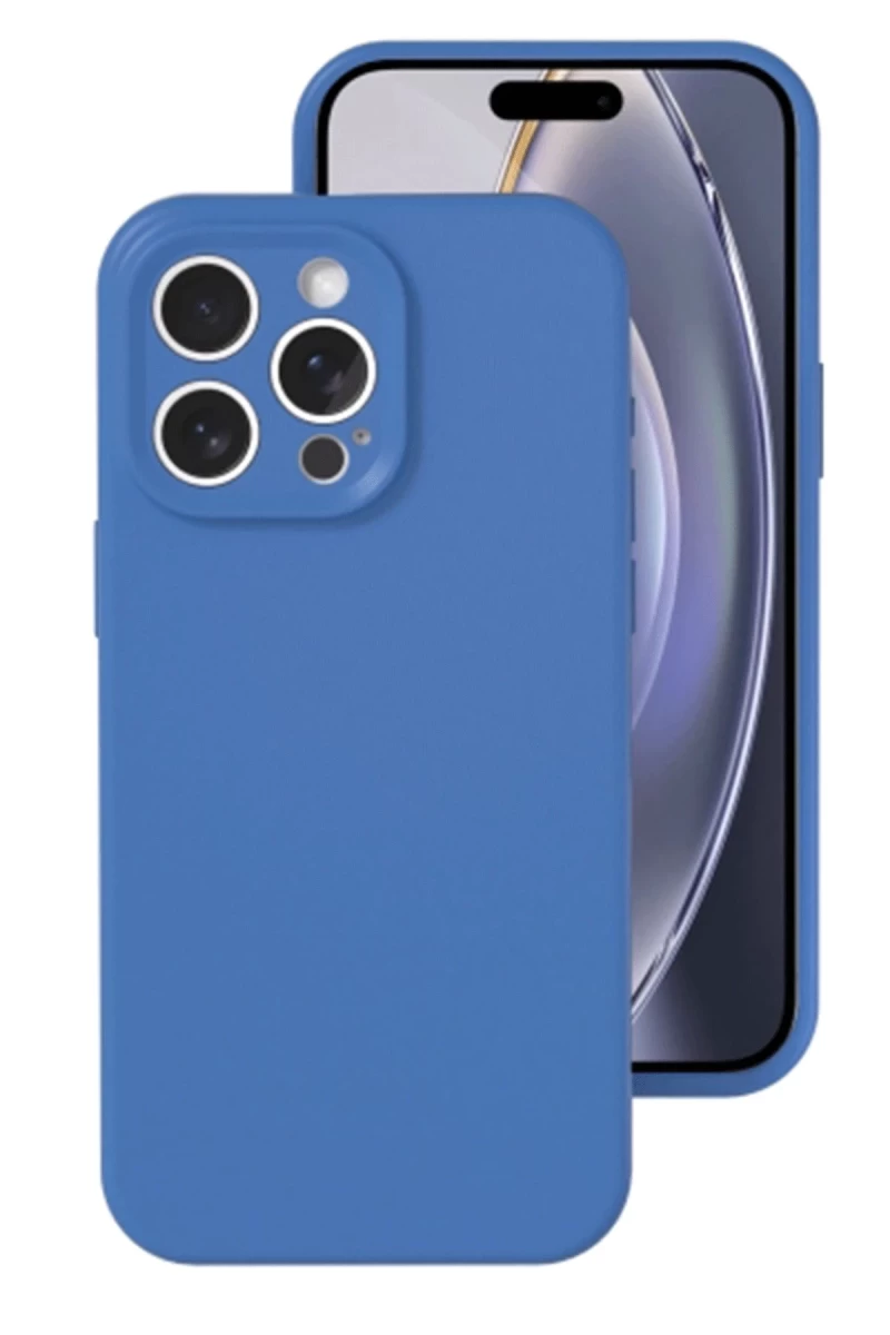 Apple iPhone 16 Pro Uyumlu Kılıf Nano içi Kadife Silikon - Mavi