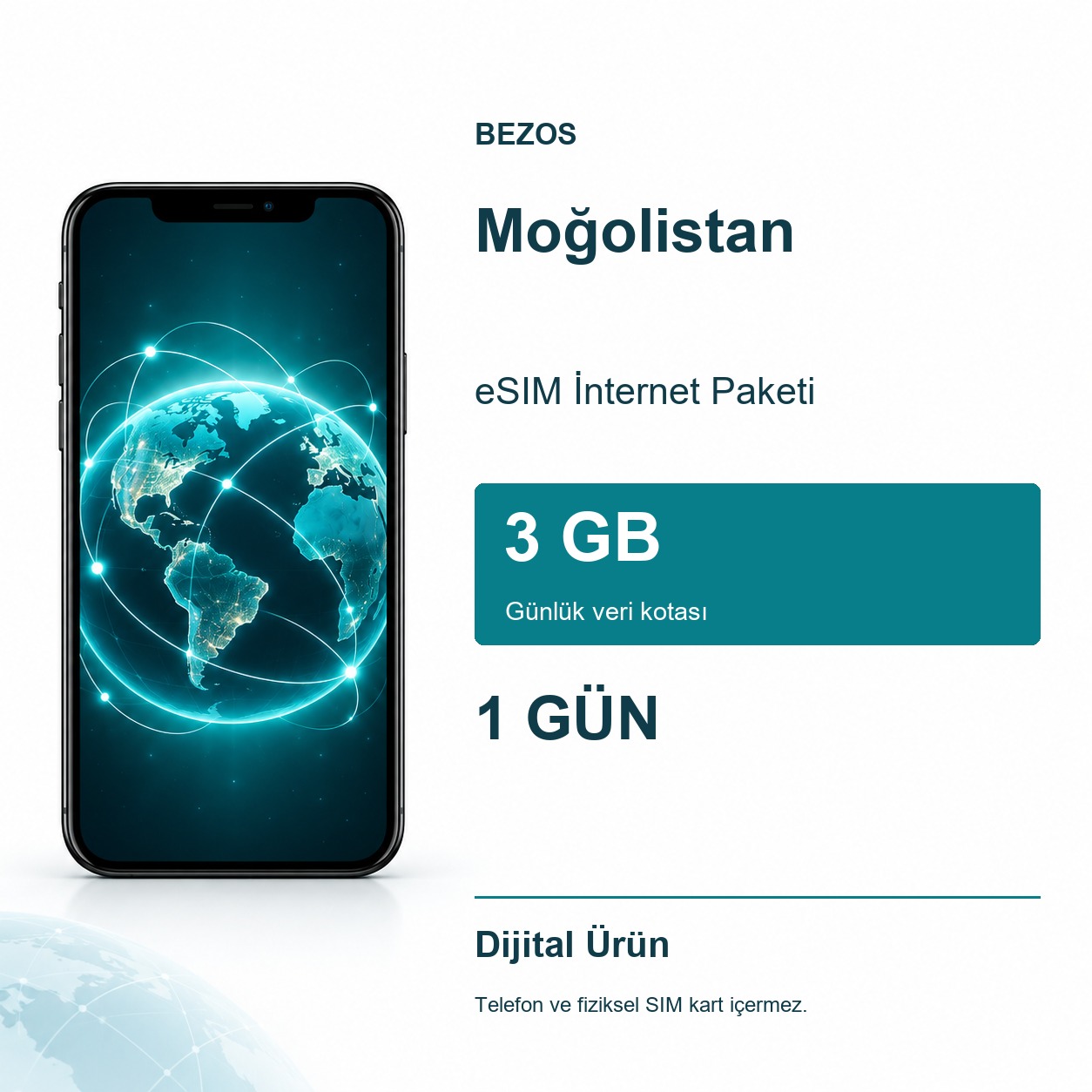 Moğolistan eSIM İnternet Paketi Günlük 3 GB 1 Gün