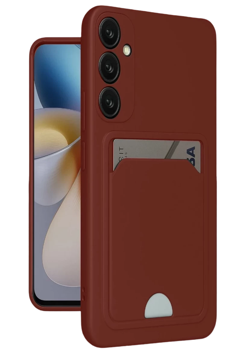 Samsung Galaxy A16 5G Uyumlu Kılıf Kelvin Kartvizitli Silikon - Bordo