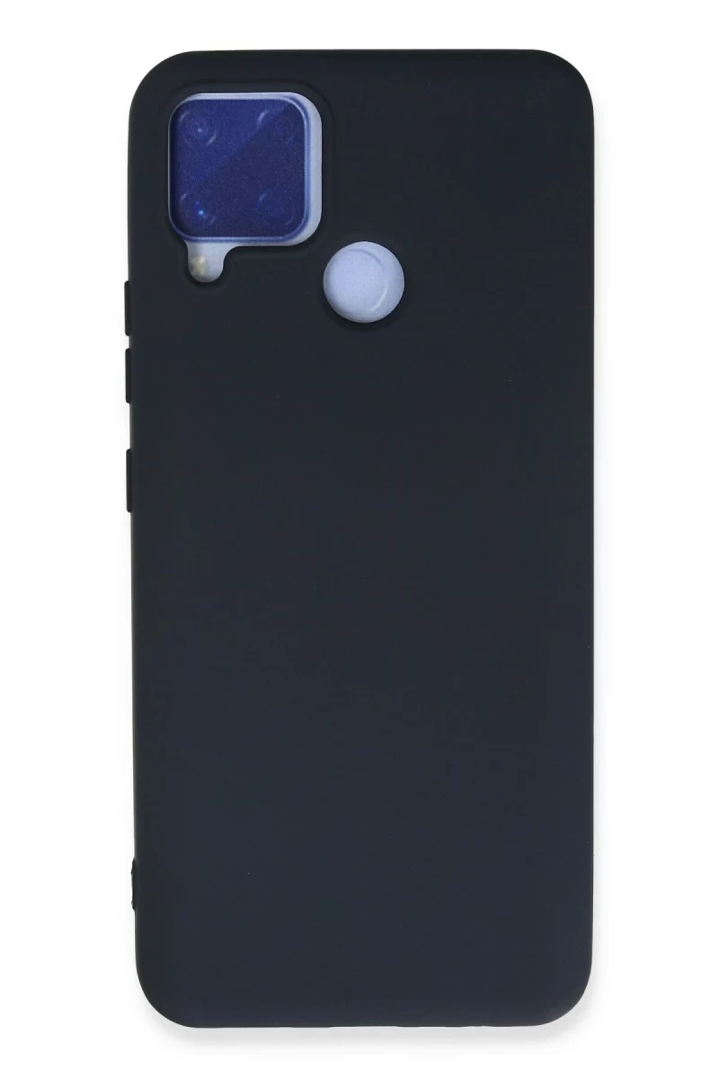 Realme C15 Uyumlu Kılıf Nano içi Kadife Silikon - Lacivert