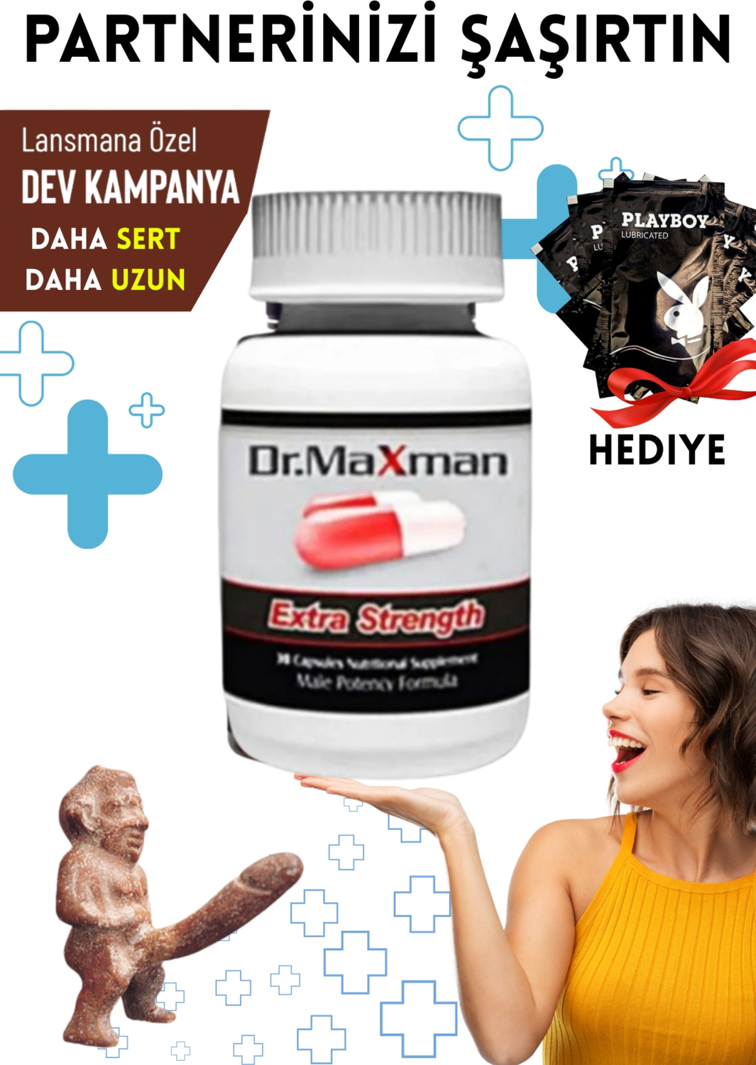 Dr.maxman Sertleştiricili Geciktiricili Büyütücülü Mucizevi Erkek Performans Arttırıcılı Set + Kayganlaştırıcı Jelle