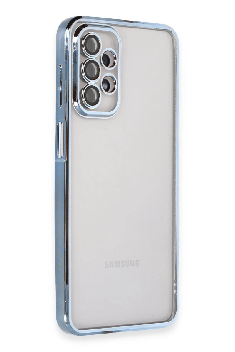 Samsung Galaxy A23 4G Uyumlu Kılıf Lensli Silikon - Açık Mavi