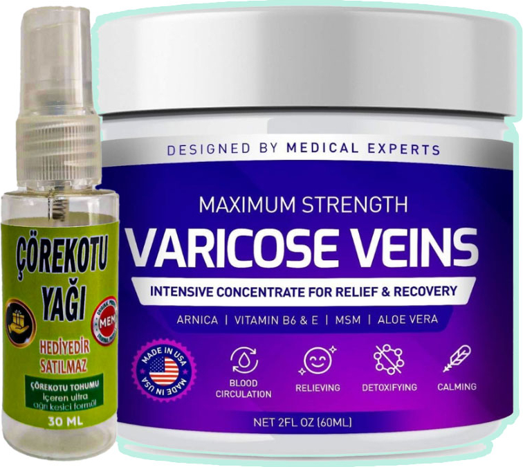 Varicose Veins Purple Bacak Bakım Kremi 100 ml + Çörek Otu Yağı Yağı 30 ml