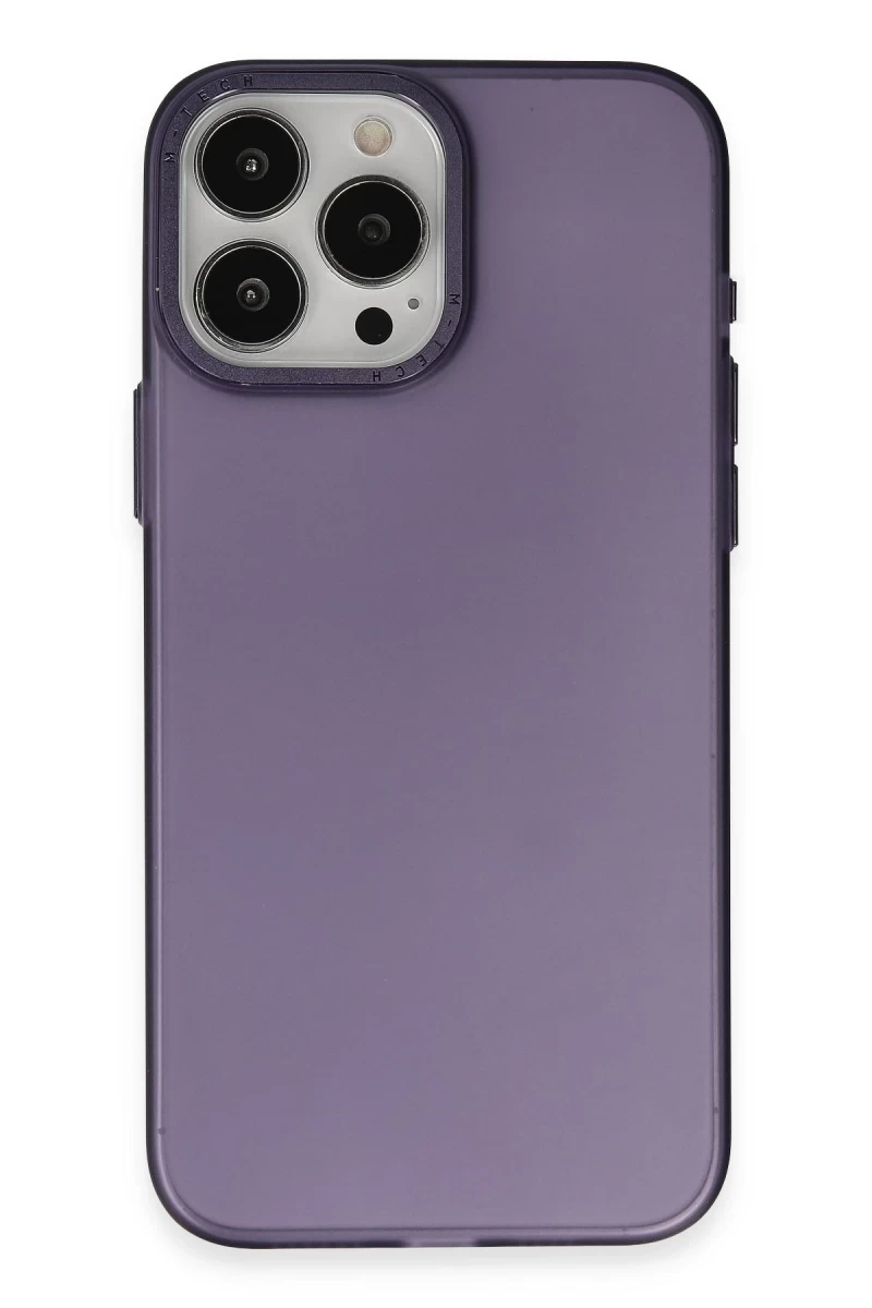 Apple iPhone 15 Pro Uyumlu Kılıf Modos Metal Kapak - Derin Mor