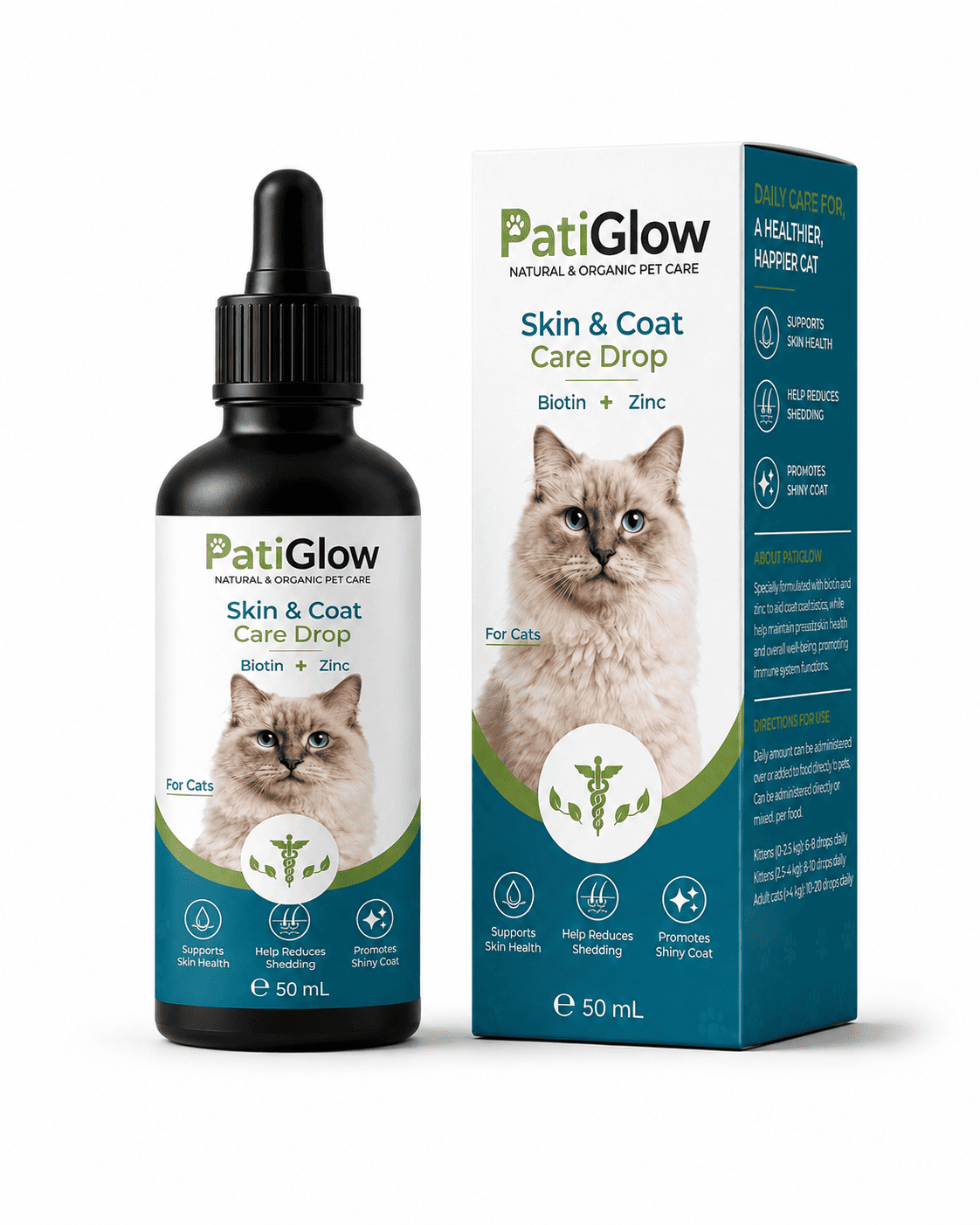 PatiGlow Kedi Tüy ve Deri Bakım Damlası 50 ml