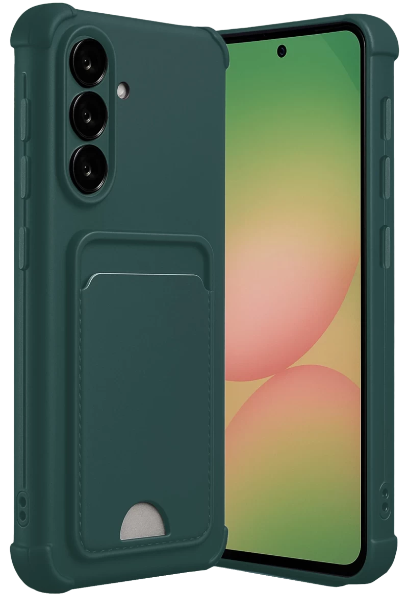 Samsung Galaxy A36 Uyumlu Kılıf Kelvin Kartvizitli Silikon - Koyu Yeşil