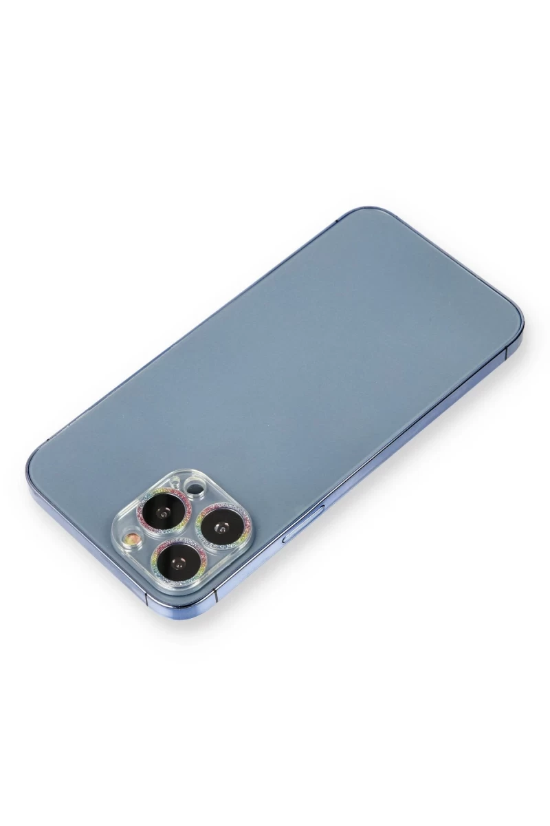 Apple iPhone 12 Pro Uyumlu Shine Kamera Lens Koruma Cam - Rainbow
