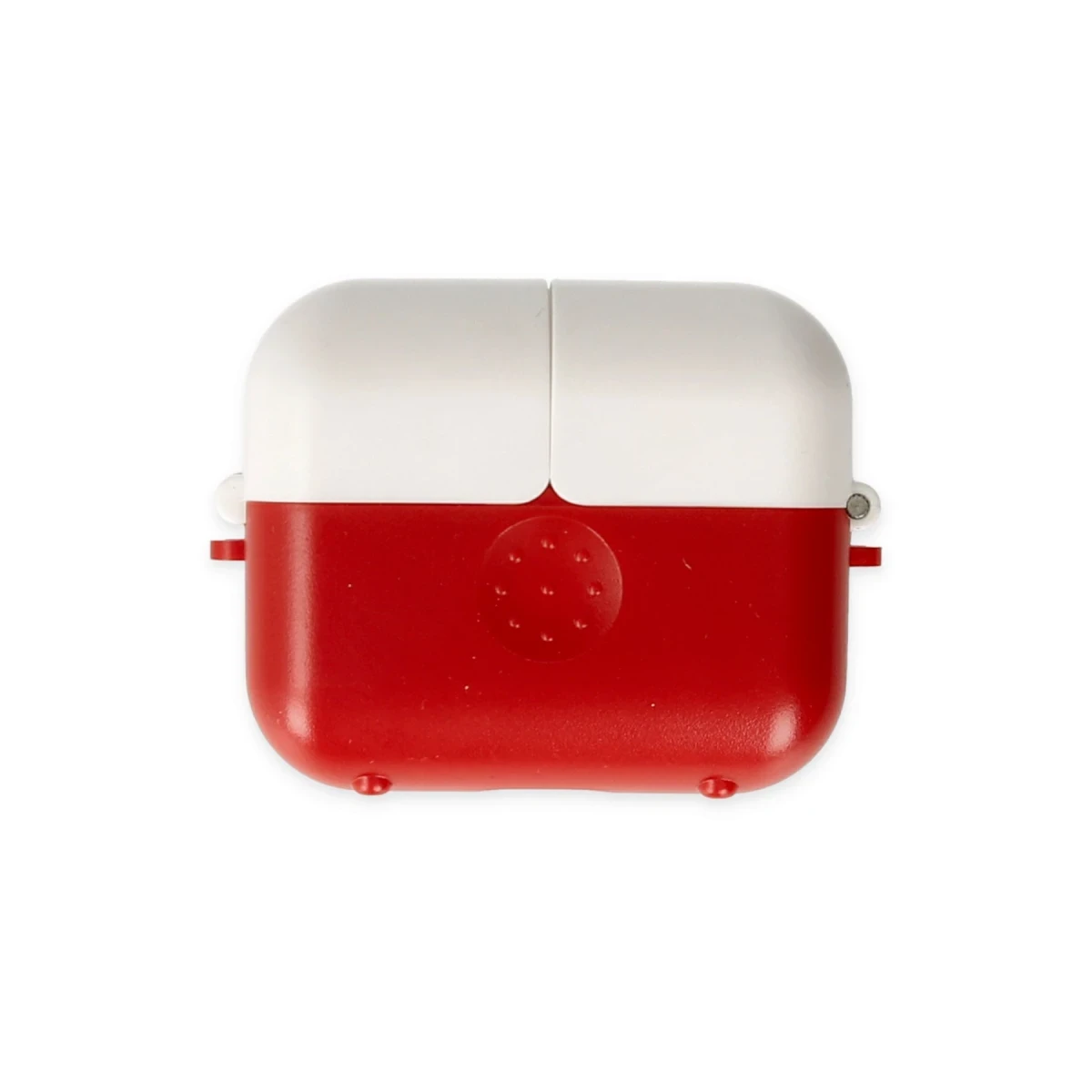 Apple Airpods 3 (3.nesil) Basmalı Kılıf - Kırmızı-Beyaz
