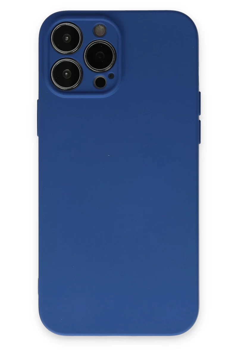 Apple iPhone 13 Pro Max Uyumlu Kılıf Nano içi Kadife Silikon - Lacivert