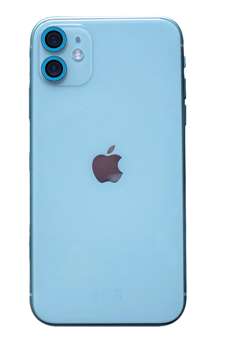 Apple iPhone 11 Uyumlu Neon Fosforlu Kamera Lens - Mavi
