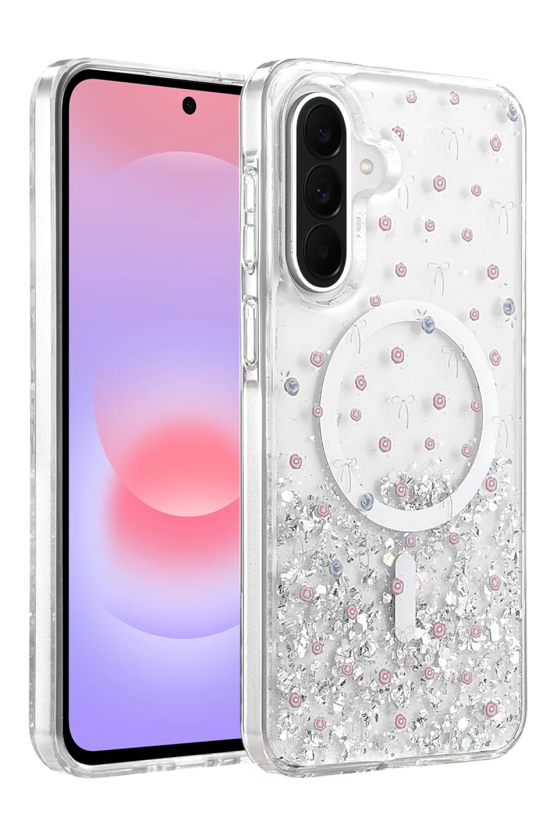 Onegif Samsung Galaxy A57 5G Uyumlu Misk Simli Magsafe Kapak - Desen 1