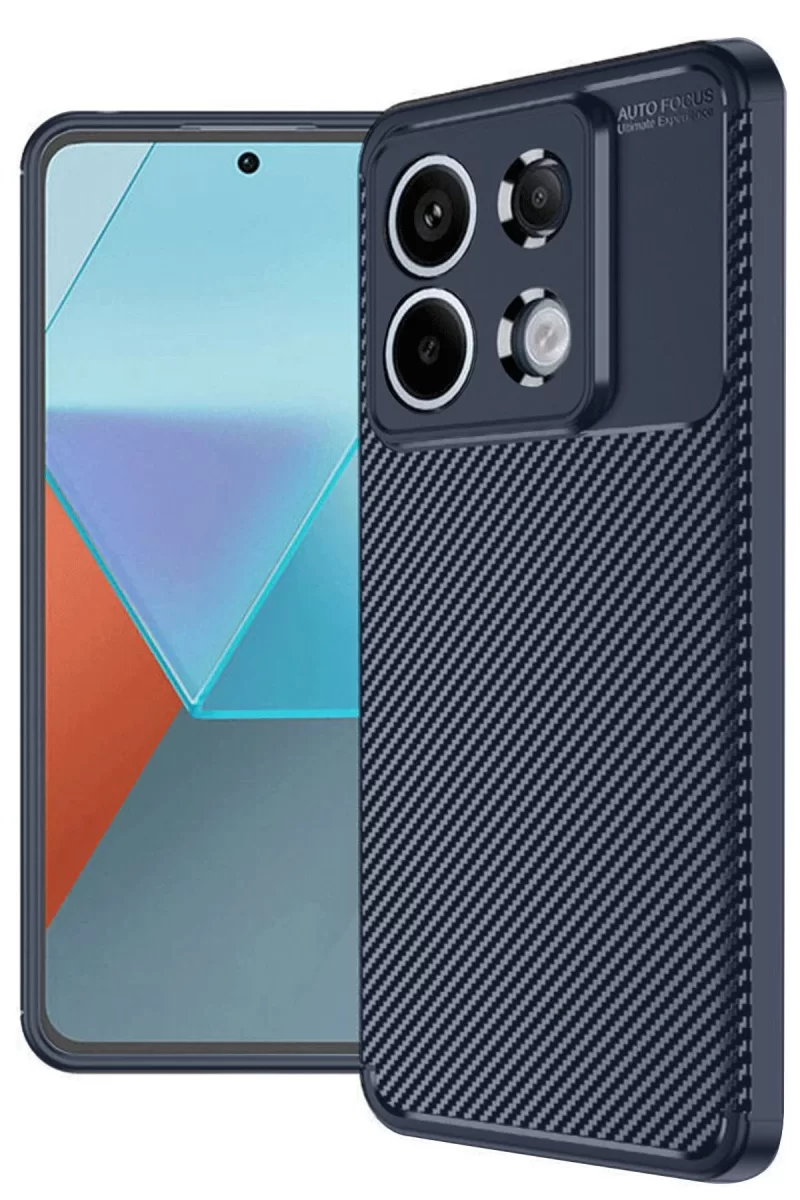 Xiaomi Redmi Note 13 Pro 4G Uyumlu Kılıf Auto Focus Karbon Kapak - Lacivert