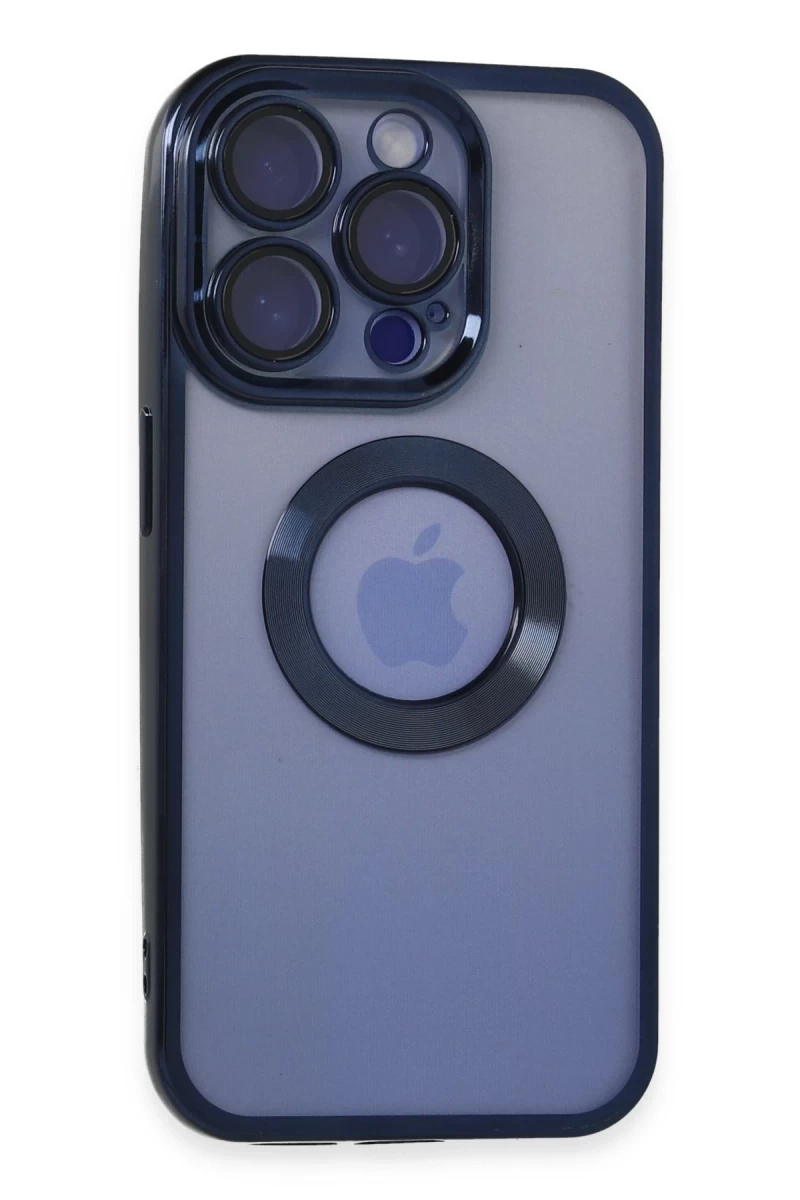 Apple iPhone 15 Pro Max Uyumlu Kılıf Slot Silikon - Lacivert