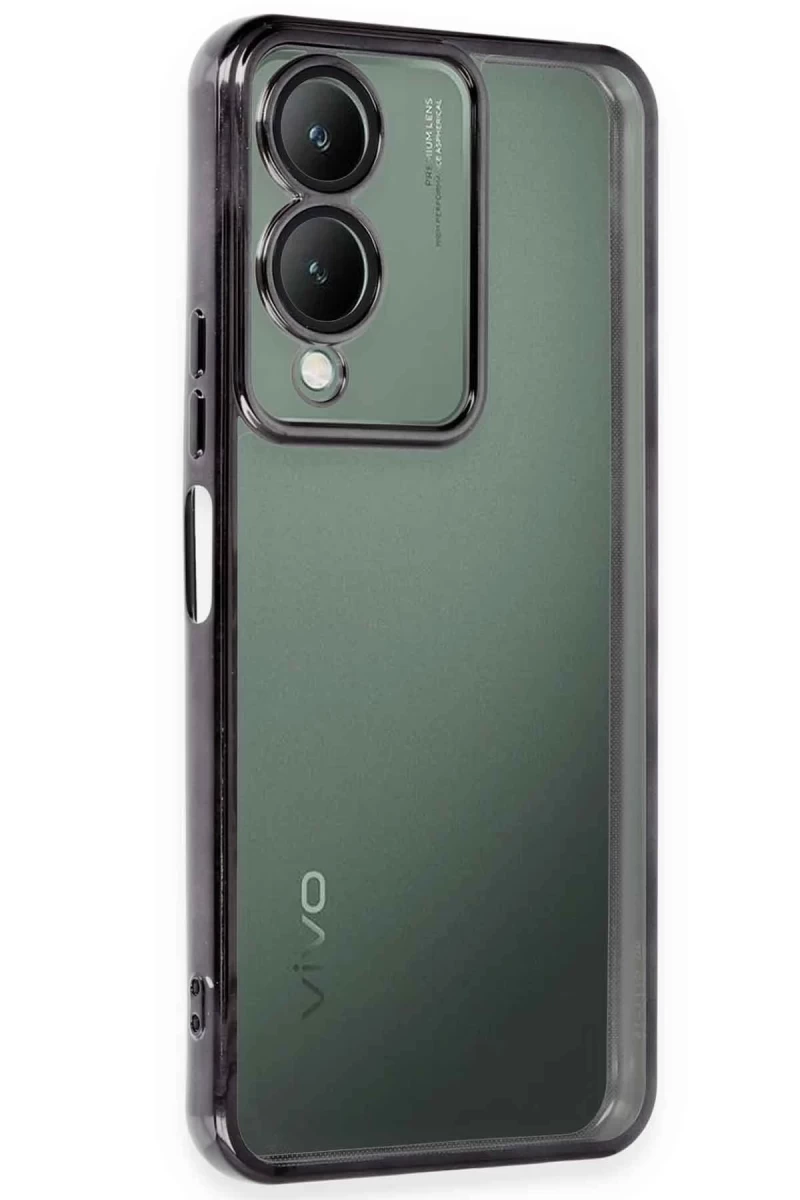 Vivo Y17S Uyumlu Kılıf Lensli Silikon - Siyah